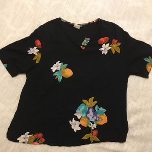 Carole Little Shirt - Fruit & Floral Shirt Vintage